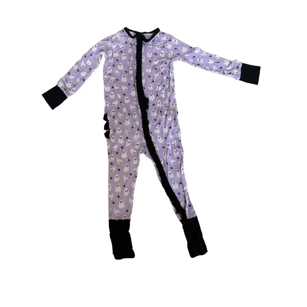 Poppy Kids Baby Purple Halloween Enchanted Premium Ruffle Romper Size 18-24 M